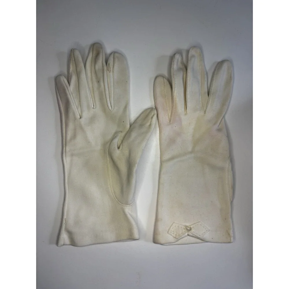 Vintage Ladies Glove Lot of 6, Red, White, Black, Yellow Small With Organizer‎
